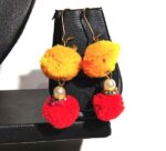 latest fashion pompom colorful stud earring