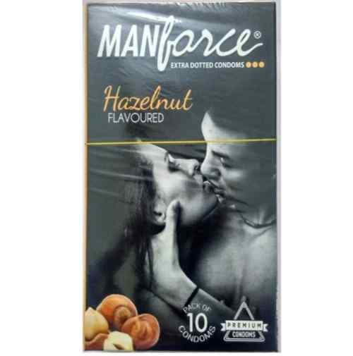 Manforce Hazelnut Flavoured Condoms Extra Dotted
