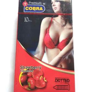 Cobra Premium Strawberry Flavoured Dotted Condoms 10 nos