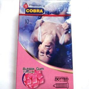 Cobra Premium Bubble Gum Flavoured Dotted Condoms 10 nos