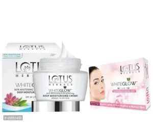 Lotus Herbals Spf 20 Pa+++ White Glow Skin Whitening Moisturising Cream (40g) + Lotus Herbals Whiteglow Insta Glow 1 Facial Kit (40 gm)